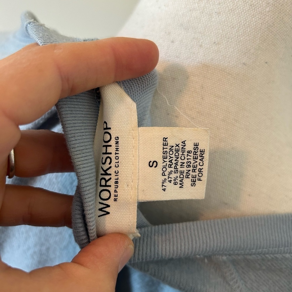 Light blue “loved” graphic crew neck long sleeve sweater top - Picture 6 of 6